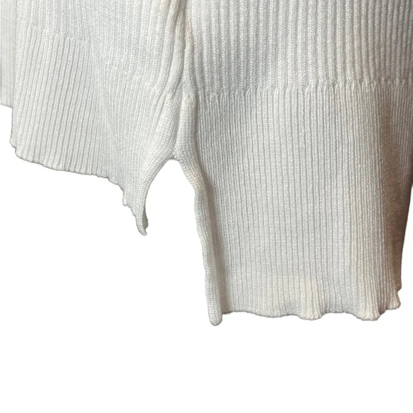 Anne Klein Ribbed Knit Winter White Tunic Sweater - Picture 6 of 6